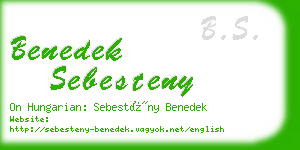 benedek sebesteny business card